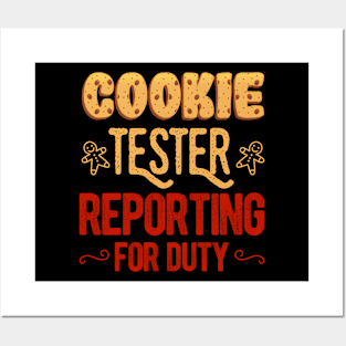 Funny Christmas Cookie Tester Reporting Duty For Kids Gift Posters and Art